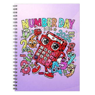 Caderno Espiral Cute Maths Number Day Notebook for Primary School