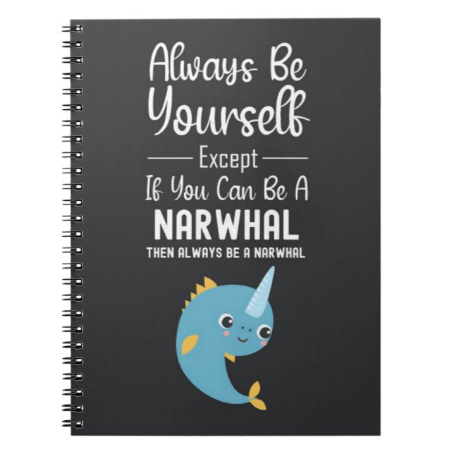 Caderno Espiral Cute Narwhal Lover Gifts Animal Ocean Life Whale (Frente)