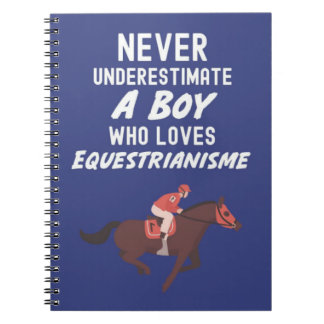 Caderno Espiral Cute Navy Blue Horse Riding Gifts For Baby Boy Kid