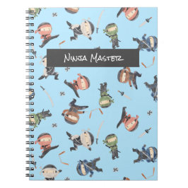 Caderno Espiral Cute Ninja Warrior - Kids Nome Personalizado