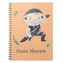 Caderno Espiral Cute Ninja Warrior - Kids Nome Personalizado