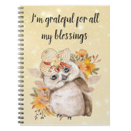 Caderno Espiral Cute owl Farmhouse romantic wallpaper