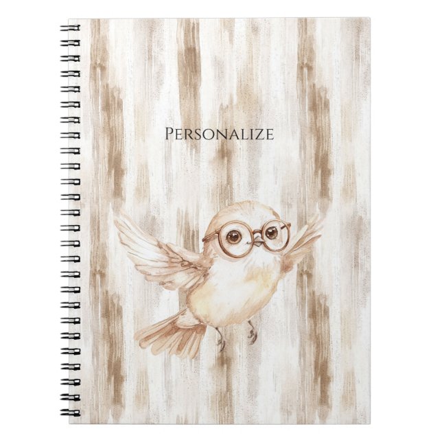 Caderno Espiral Cute Owl with Glasses  (Frente)