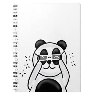 Caderno Espiral Cute Panda With Glasses