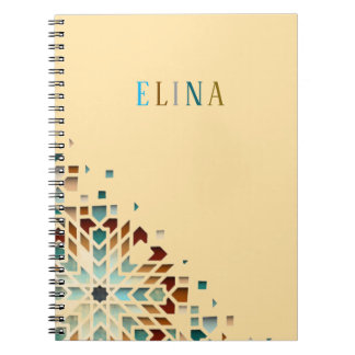 Caderno Espiral Cute Pastel Geometric Shapes Personalized Name