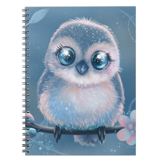 Caderno Espiral Cute Pastel Owl Art Notebook
