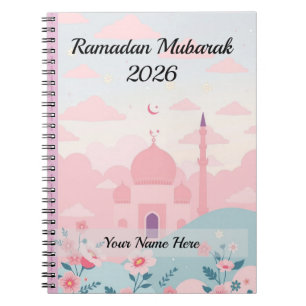 Caderno Espiral Cute Pastel Rosa Ramadão