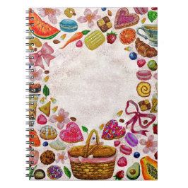 Caderno Espiral Cute Pastry Confections Sweets