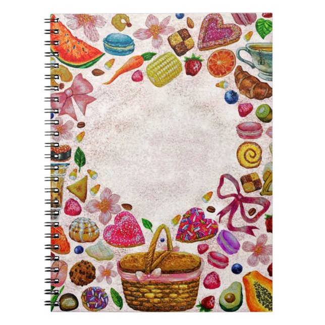 Caderno Espiral Cute Pastry Confections Sweets (Frente)