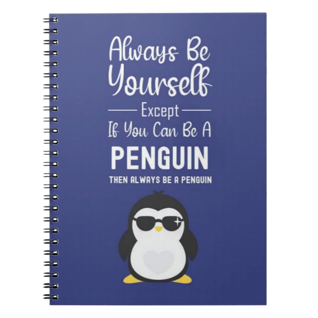 Caderno Espiral Cute Penguin Gift Animal Cartoon Funny Bird Winter (Frente)