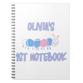 Caderno Espiral Cute Personalizado Desenho de Minhoca para Criança