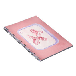 Caderno Espiral Cute Pink Balloon Dog Minimalist aesthetic