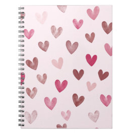 Caderno Espiral Cute Pink Heart Pattern – Romantic &Stylish Design