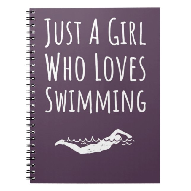 Caderno Espiral Cute Pink Swimming Gifts For Baby Girls Kids  (Frente)