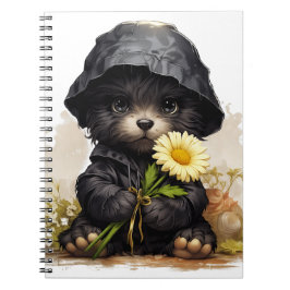 Caderno Espiral Cute Puppy Raincoat Kawaii Notebook