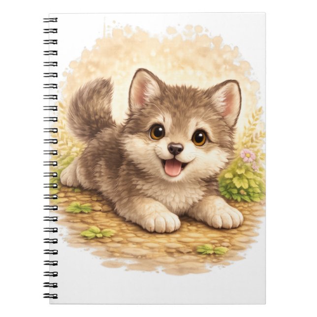 Caderno Espiral Cute Puppy Spiral Notebook Kawaii Dog (Frente)