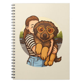 Caderno Espiral Cute Puppy with Heart Sunglasses 