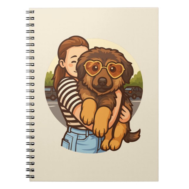 Caderno Espiral Cute Puppy with Heart Sunglasses  (Frente)