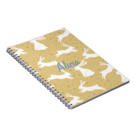 Caderno Espiral Cute Rabbit Pattern Design - Customizable