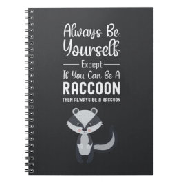 Caderno Espiral Cute Racoon Gifts Animals Forest Wildlife Funny