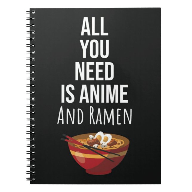 Caderno Espiral Cute Ramen Anime Gifts Otaku Food Japan Kaiwaii (Frente)