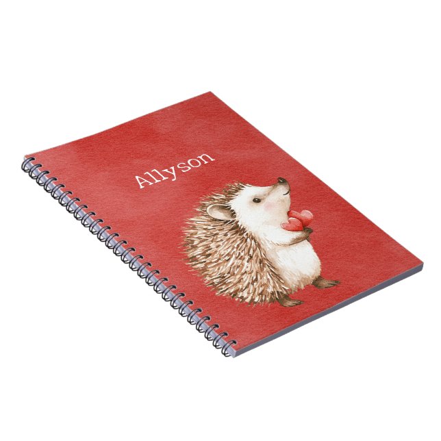 Caderno Espiral Cute Red Hedgehogs (Lado Direito)