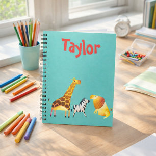 Caderno Espiral Cute Safari Animal Pensado