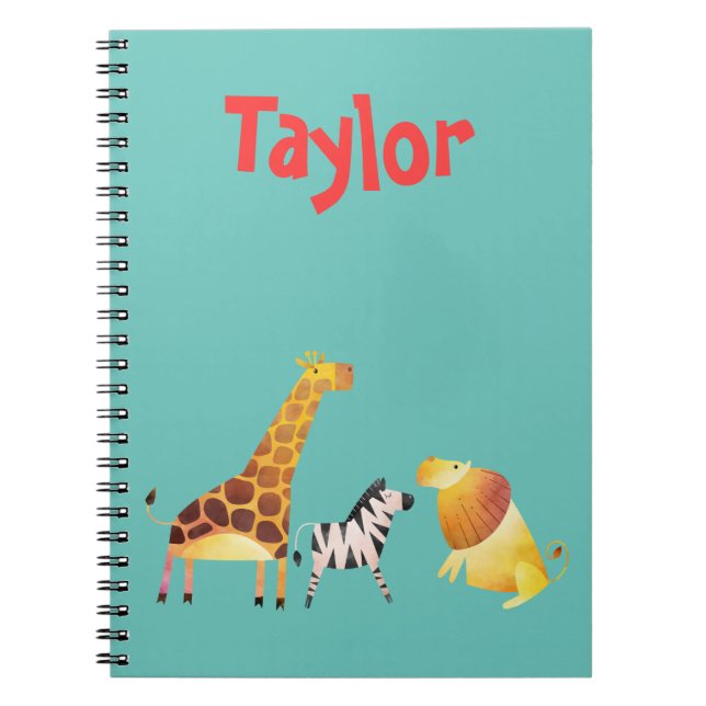 Caderno Espiral Cute Safari Animal Pensado (Frente)