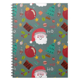 Caderno Espiral Cute Santa Christmas Notebook