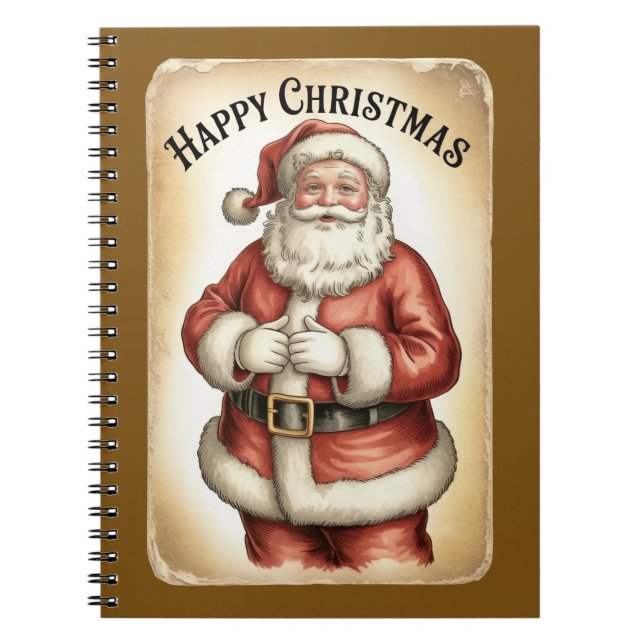 Caderno Espiral Cute Santa Claus Christmas Writing Book (Frente)