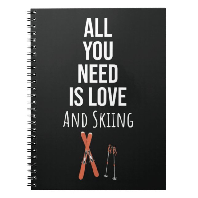 Caderno Espiral Cute Skiing Gifts Winter Skier Sports Ski Lover (Frente)