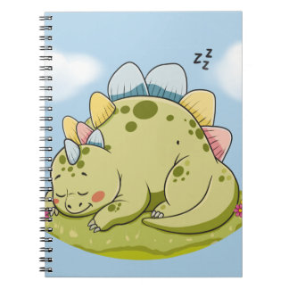 Caderno Espiral Cute Sleeping Baby Dinosaur Notebook