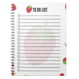 Caderno Espiral Cute Strawberry To-Do List Notepad