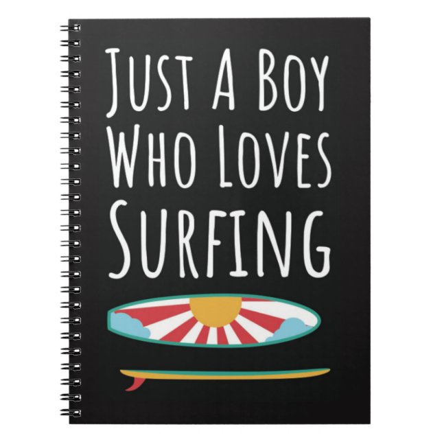 Caderno Espiral Cute Surfing Gifts For Baby Boys Surfer Kids (Frente)