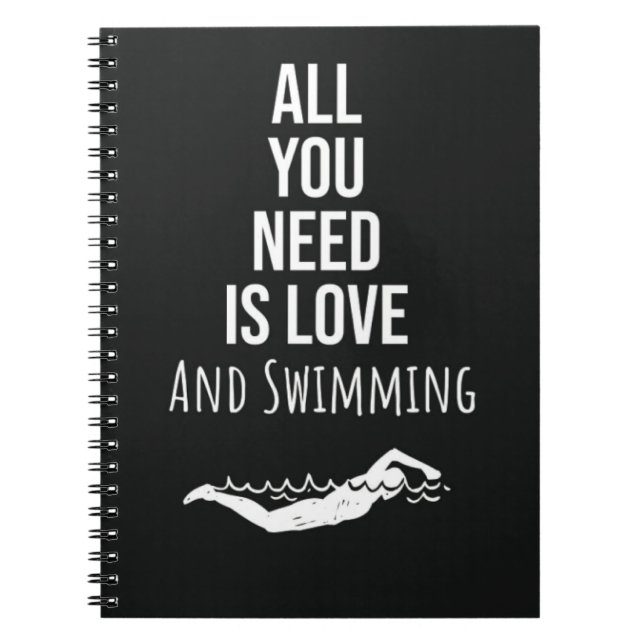 Caderno Espiral Cute Swimming Gifts Sports Quote Inspirational  (Frente)