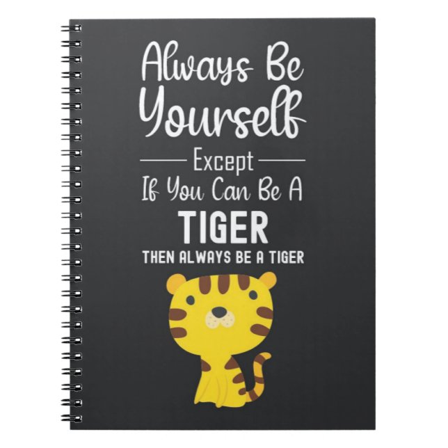 Caderno Espiral Cute Tiger Lover Gifts Animal Wildlife Funny Humor (Frente)