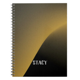 Caderno Espiral Cute Trendy Personalized Black and Gold Pattern  N