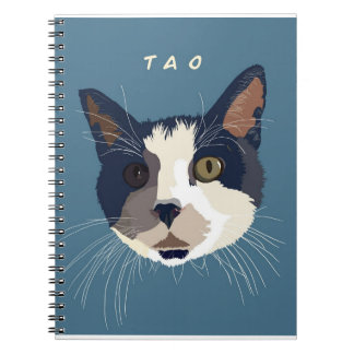 Caderno Espiral Cute Tuxedo cat art face