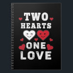Caderno Espiral Cute Two Hearts One Love Birthday Valentine's Day<br><div class="desc">Two Hearts One Love. A cute heart design for February 14th, birthday, anniversary or any other date. Love matters every day not just on Valentine's Day, especially when you're a couple. Get this awesome romance design today for your wife, husband, boyfriend or girlfriend. You can change the background color using...</div>