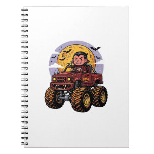 Caderno Espiral Cute Vampire Monster Truck Halloween Camisa Design
