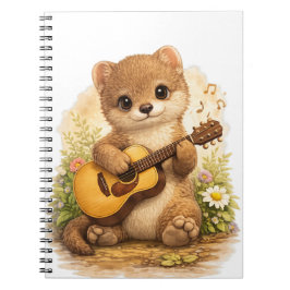 Caderno Espiral Cute Weasel Guitar Spiral Notebook