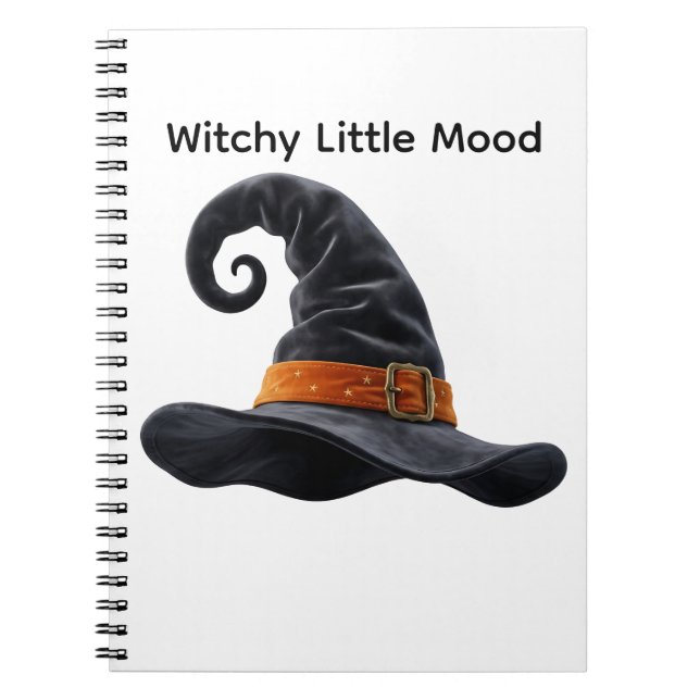 Caderno Espiral Cute Witch Hat Halloween Sinistro  (Frente)