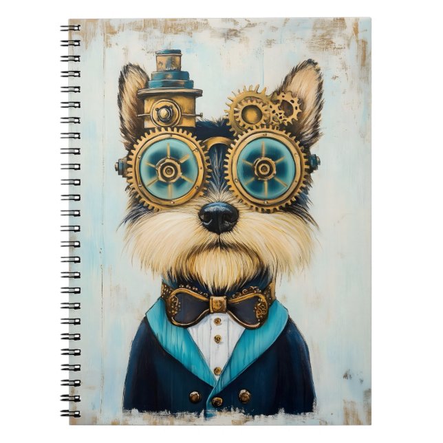 Caderno Espiral Cute Yorkshire Terrier Dog Em Goggles K3 Novelty (Frente)