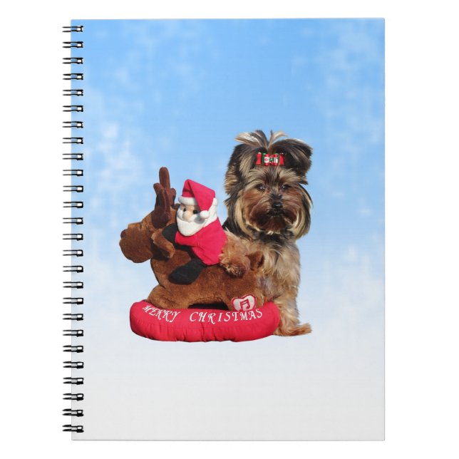 Caderno Espiral Cute Yorkshire Terrier Felry Natal (Frente)