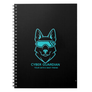 Caderno Espiral Cyber Guardian Blue Tech Mascot - Spiral Photo Not