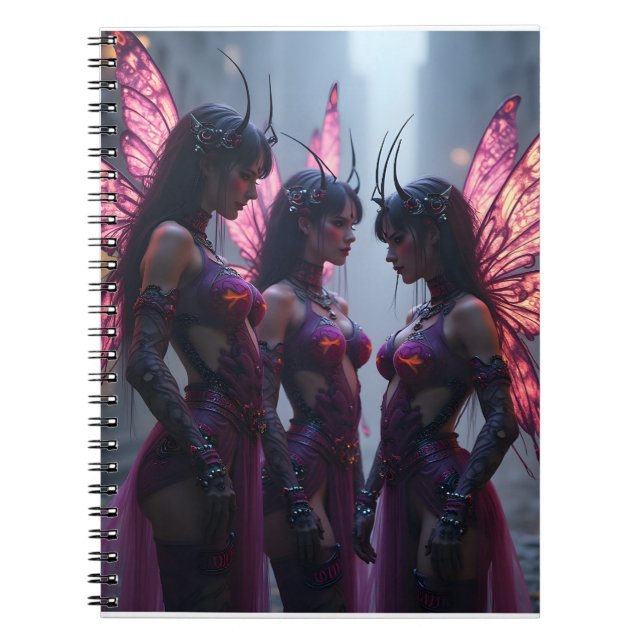 Caderno Espiral Cyberpunk Faeries (Frente)