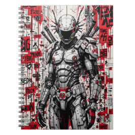 Caderno Espiral Cyberpunk Warrior Grafite - Notebook espiral