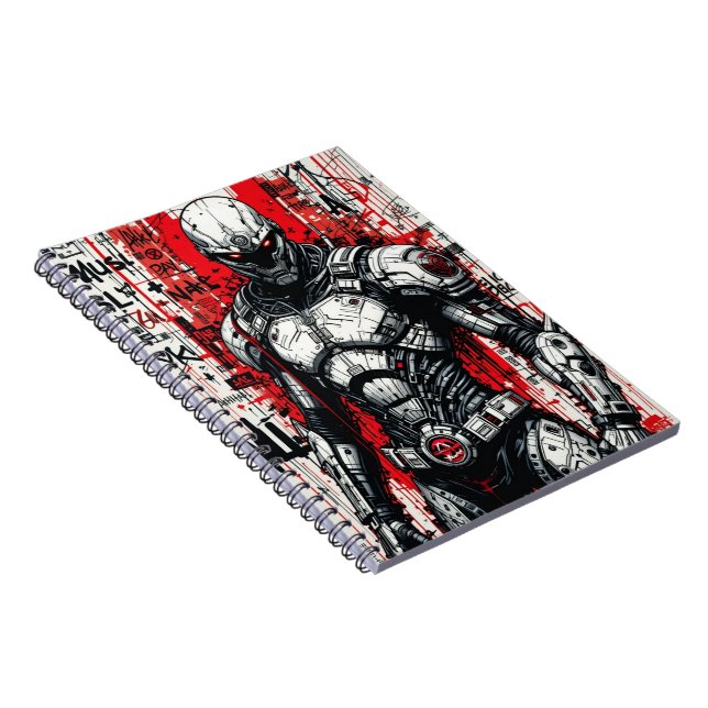 Caderno Espiral Cyberpunk Warrior Grafite - Notebook espiral (Lado Direito)