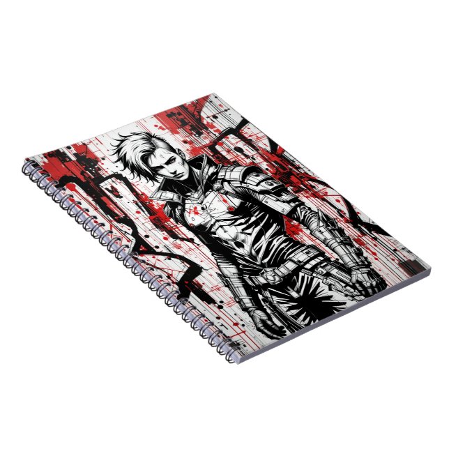 Caderno Espiral Cyberpunk Warrior Grafite - Notebook espiral (Lado Direito)