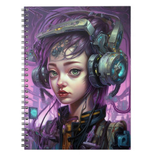 Caderno Espiral Cyborg Woman Science Fiction